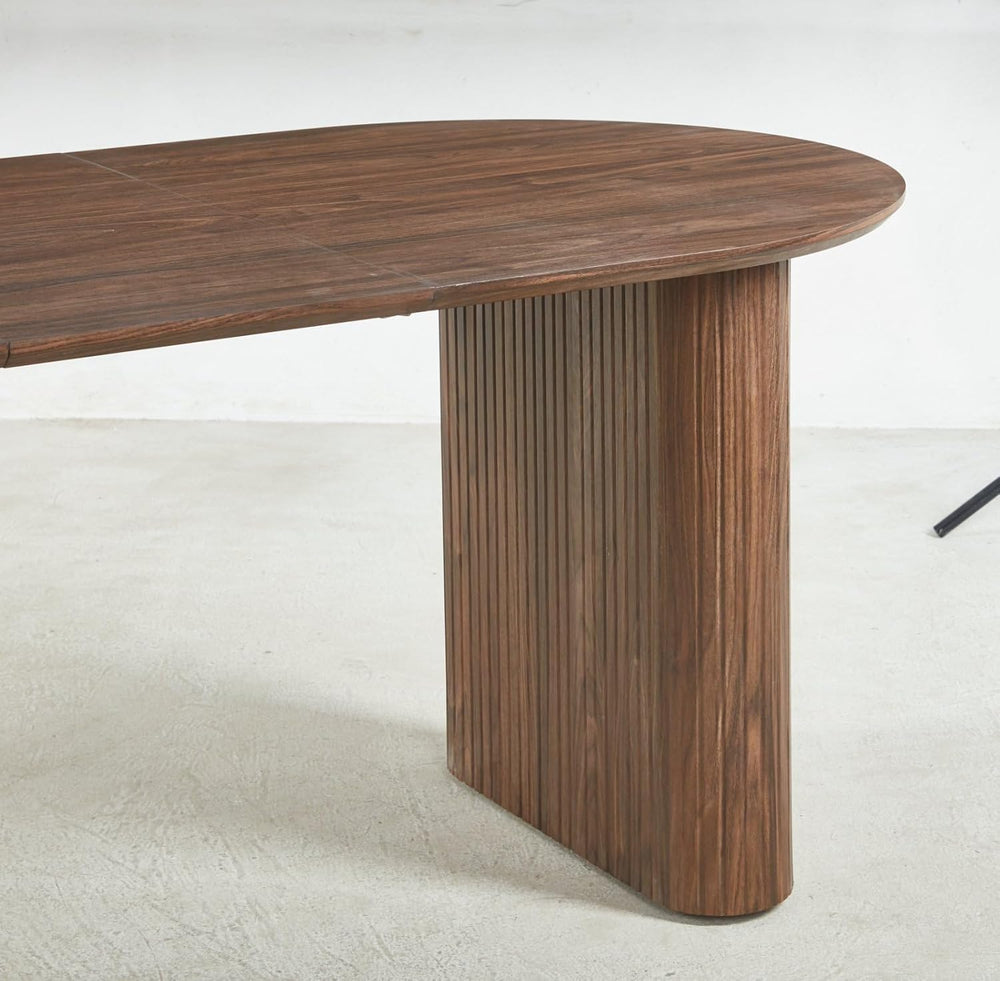 Expandable Dining Table,Wood Extendable Dining Room Kitchen Dinner Table, Lon...