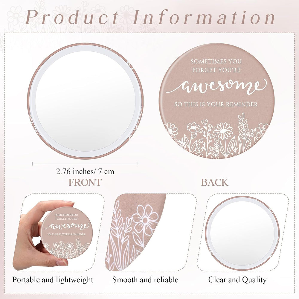 Cinnvoice 50 Set Inspirational Compact Mirrors Gift Women, Boho
