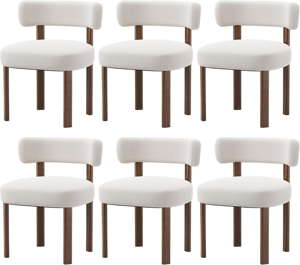 Wooden Dining Chairs Set of 6, Upholstered Kitchen Chairs with Solid Wood Leg...