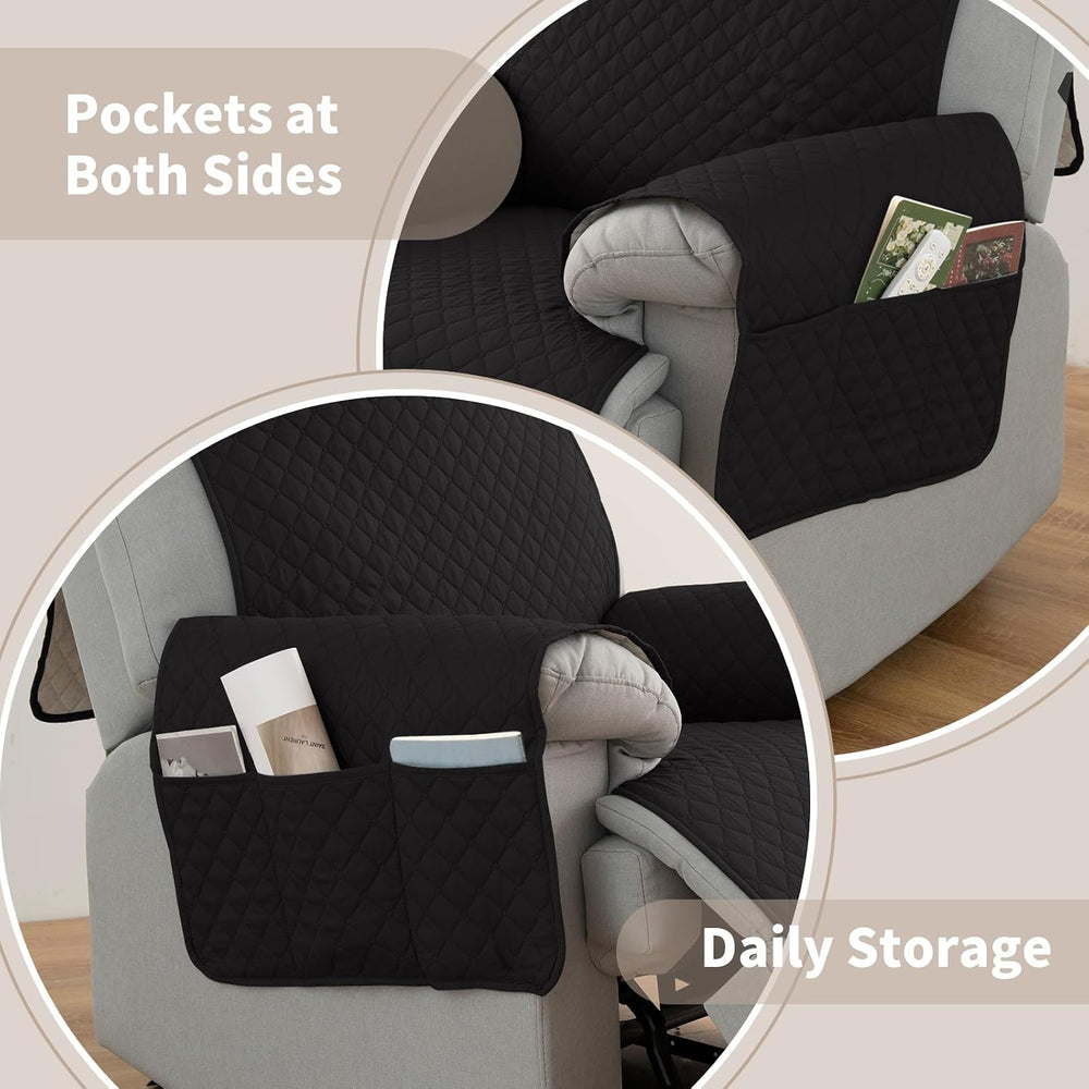 Black Power Lift Extra Wide Recliner Slipcover 28''
