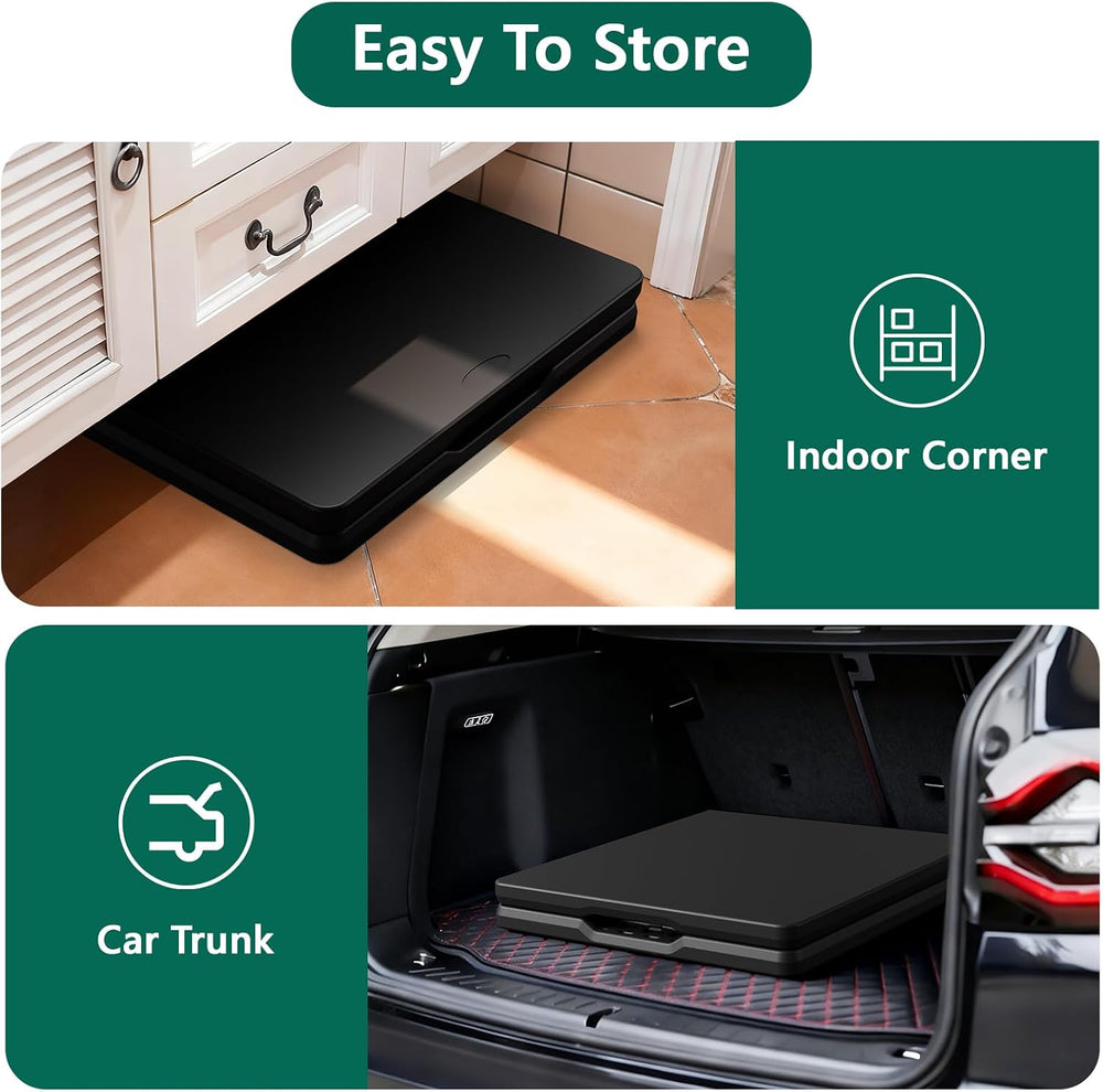2 Pack 4ft Folding Table, Foldable Plastic Portable Picnic Table, Black | Lar...
