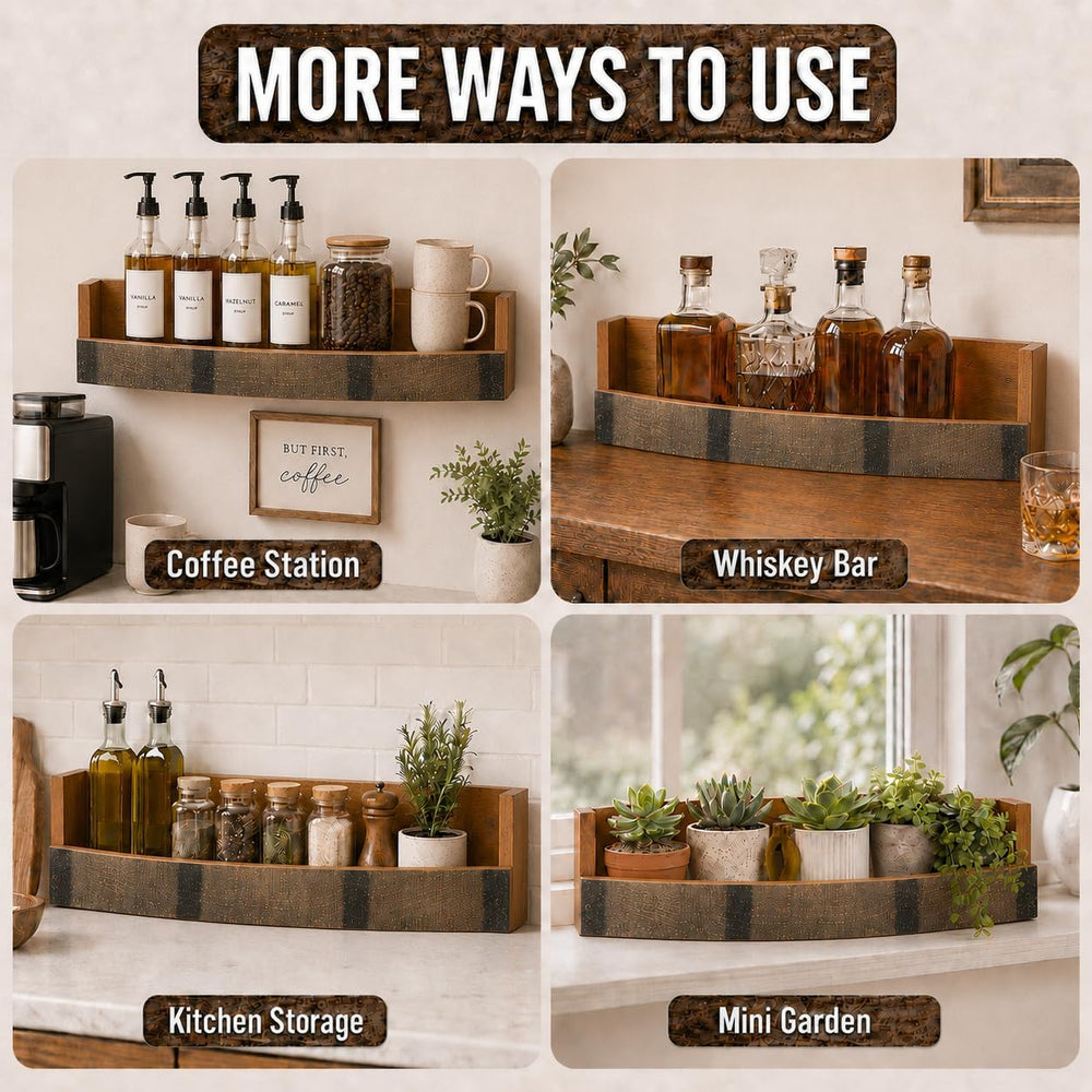 Liquor Bottle Display Shelf – Whiskey, Wine & Bourbon Bar Shelf, Set of 2...