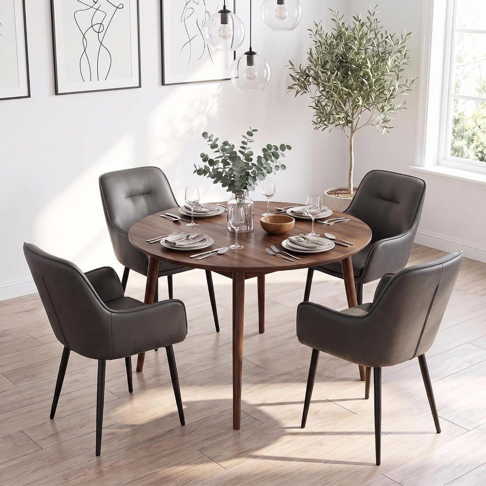 TUKAILAi Dining Chairs Set of 2, Faux Leather Dining Chairs with Arms, Uphols...