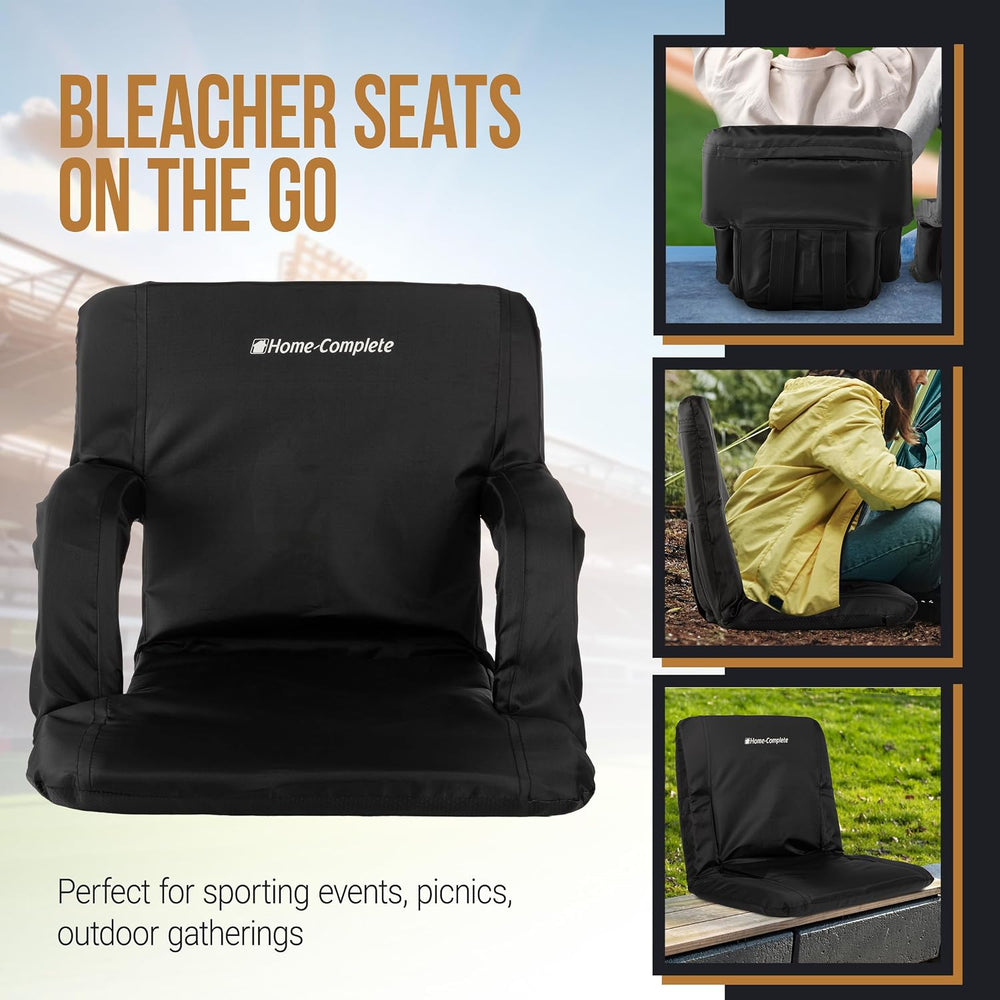 Home-Complete Stadium Seats - Bleacher Cushion with Padded Back Support and A...