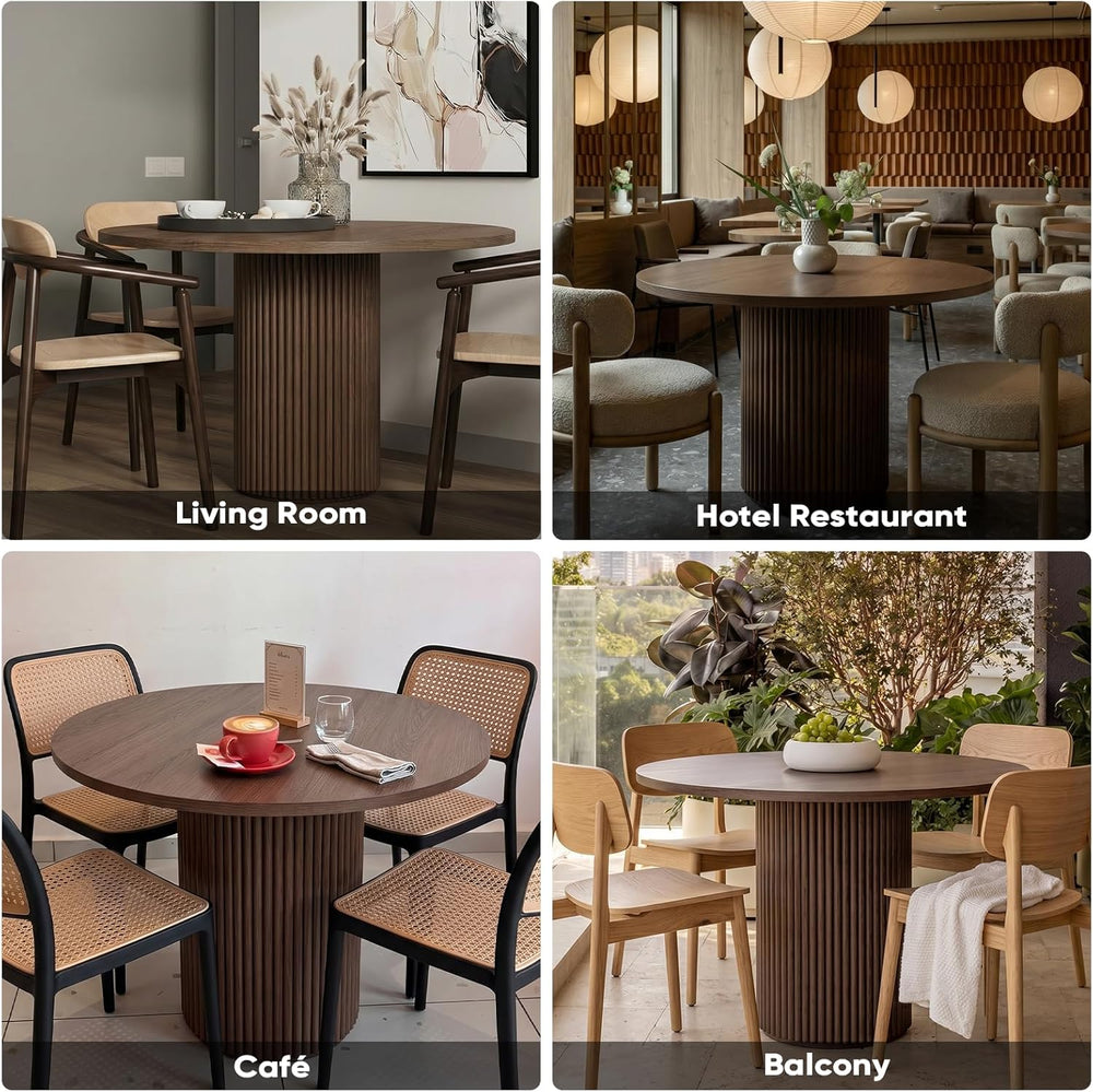 Comfy to go 40 inch Round Dining Table, Pedestal Dining Table with Concrete C...