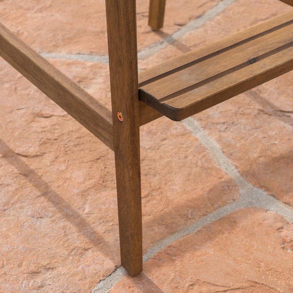 Great Deal Furniture Noble House Malibu Outdoor Acacia Wood Adirondack Barsto...