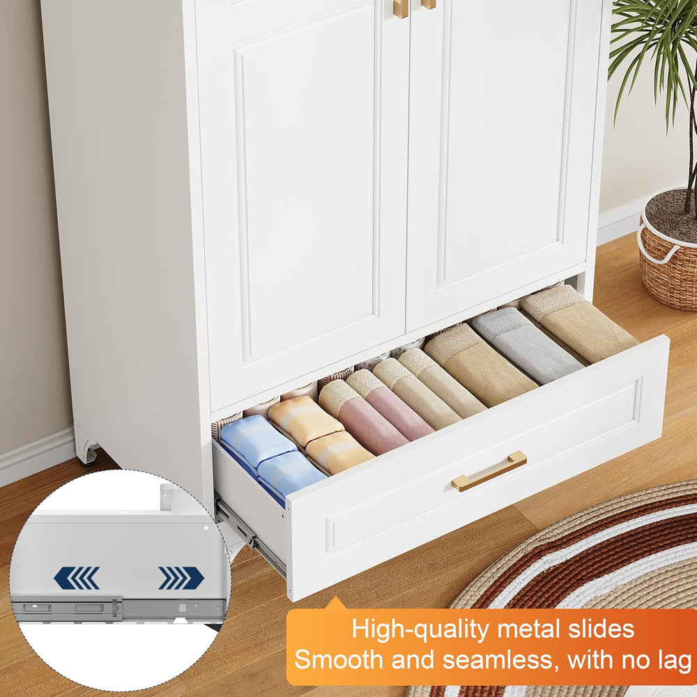 UNICOLY 71" Armoire Wardrobe with Drawer and Hanging Rod