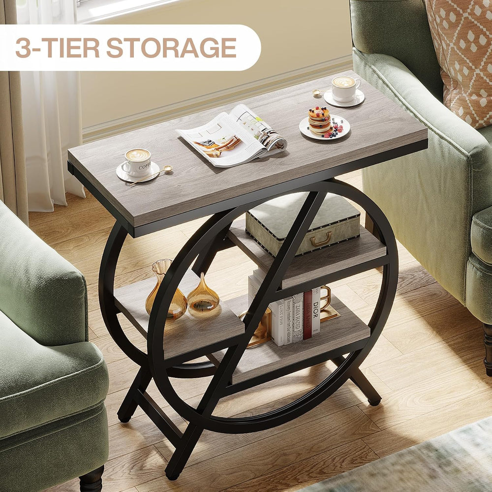 LITTLE TREE Set of 2 End Table, 4-Tier Narrow Side Table
