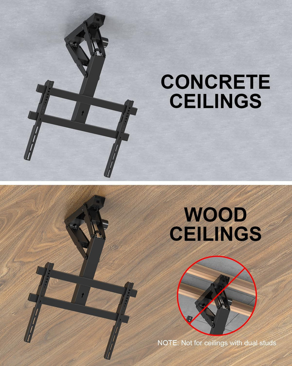 Electric Ceiling TV Mount with Remote for 23-55 inch Flat Curved Screen TVs |...
