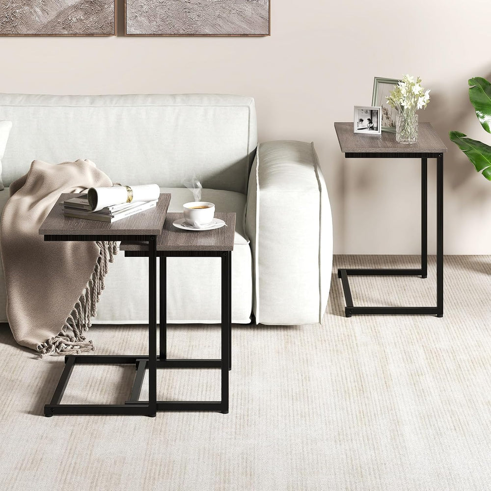 GOFLAME Nesting Coffee Tables Set of 3, Rectangular Nesting Center Table with...