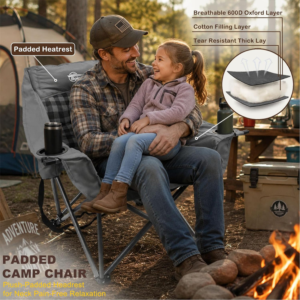 Oversized Camping Chairs for Adults Heavy Duty Padded Outdoor Lawn Chair