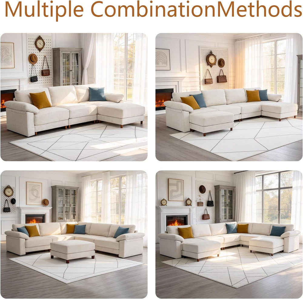 Oversized L Shaped Sectional Couch for Living Room, Extra Large Deep Seat Mod...