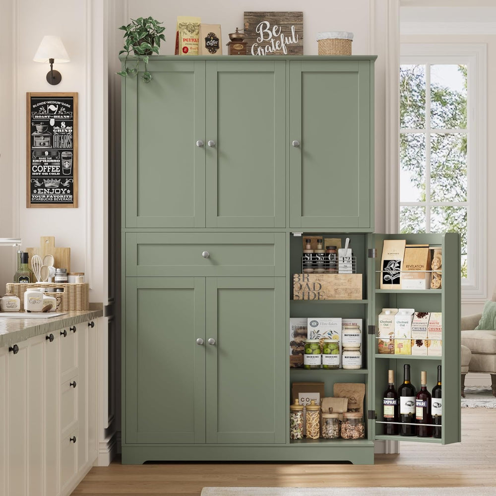 HOSTACK 68" Tall Kitchen Pantry Storage Cabinet with Doors & Shelves...