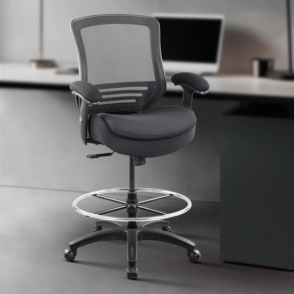 BOLISS 400lbs Ergonomic Office Drafting Chair Mid Mesh Back for Height Adjust...