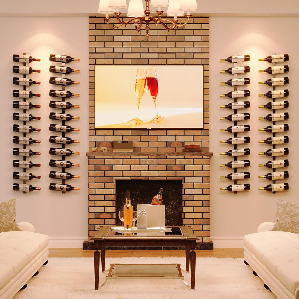 2 Pack 12 Bottle Wall Wine Rack for 24 Wine Bottles, DIY Detachable Wall Moun...