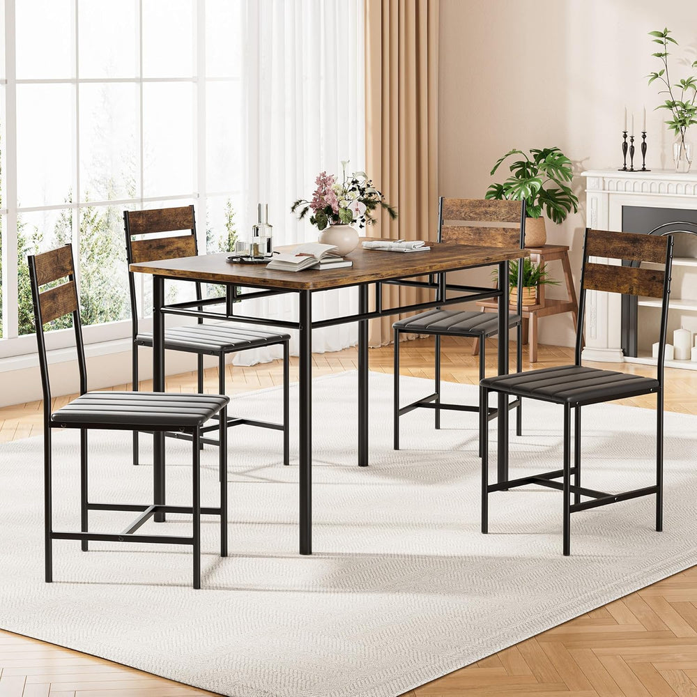 Kitchen Table Chairs Set of 4, 5-Piece Modern Dining Table Set | Kitchen Tabl...