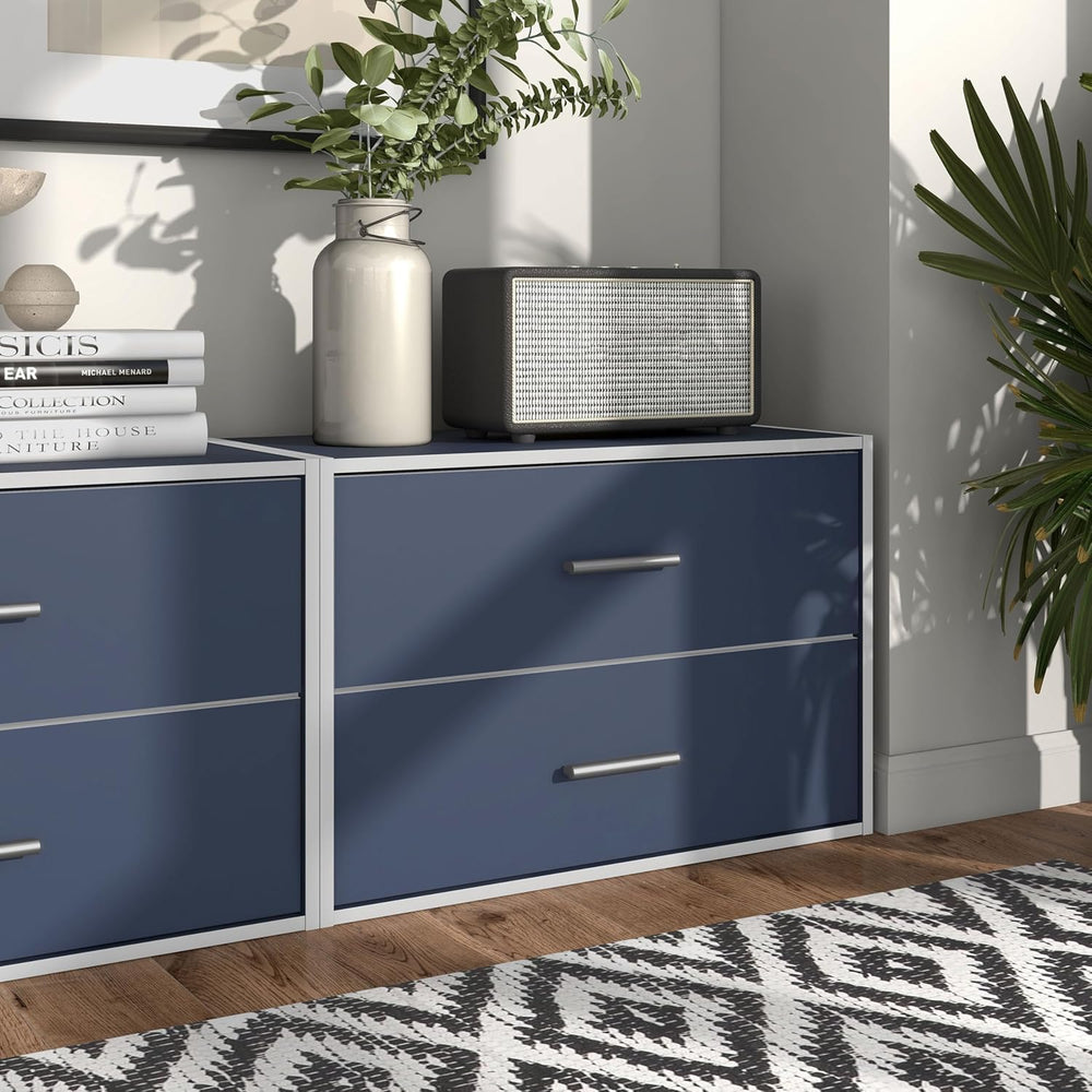 Homes: Inside + Out Apexa 2-Drawer Wooden Stackable Storage Drawers, Small Fo...