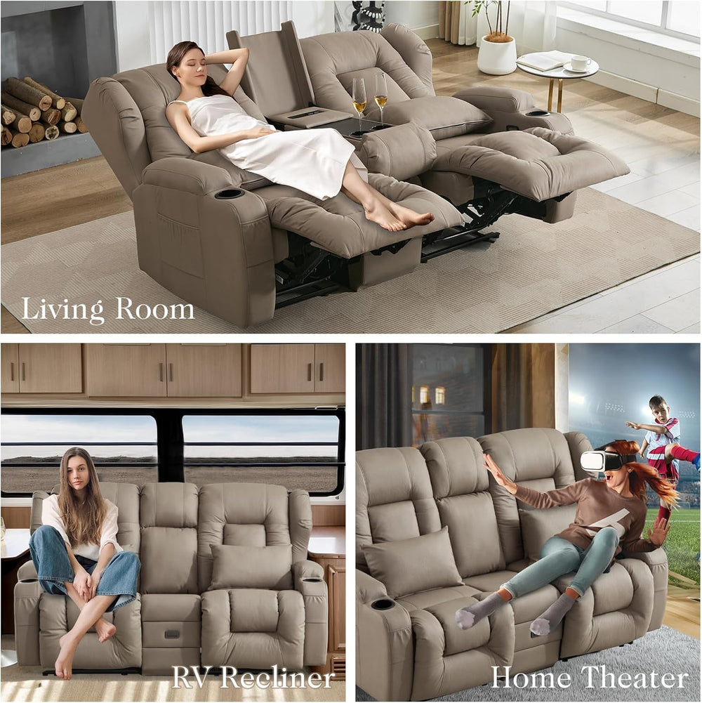 Loveseat Recliner Sofa,RV Wall Hugger Recliners for Small Spaces,Reclining Lo...