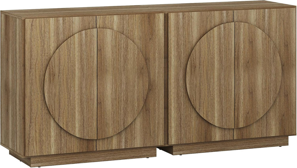 BELLEZE Modular Buffet Cabinet with Storage,Mid Century Modern Arched Sideboa...