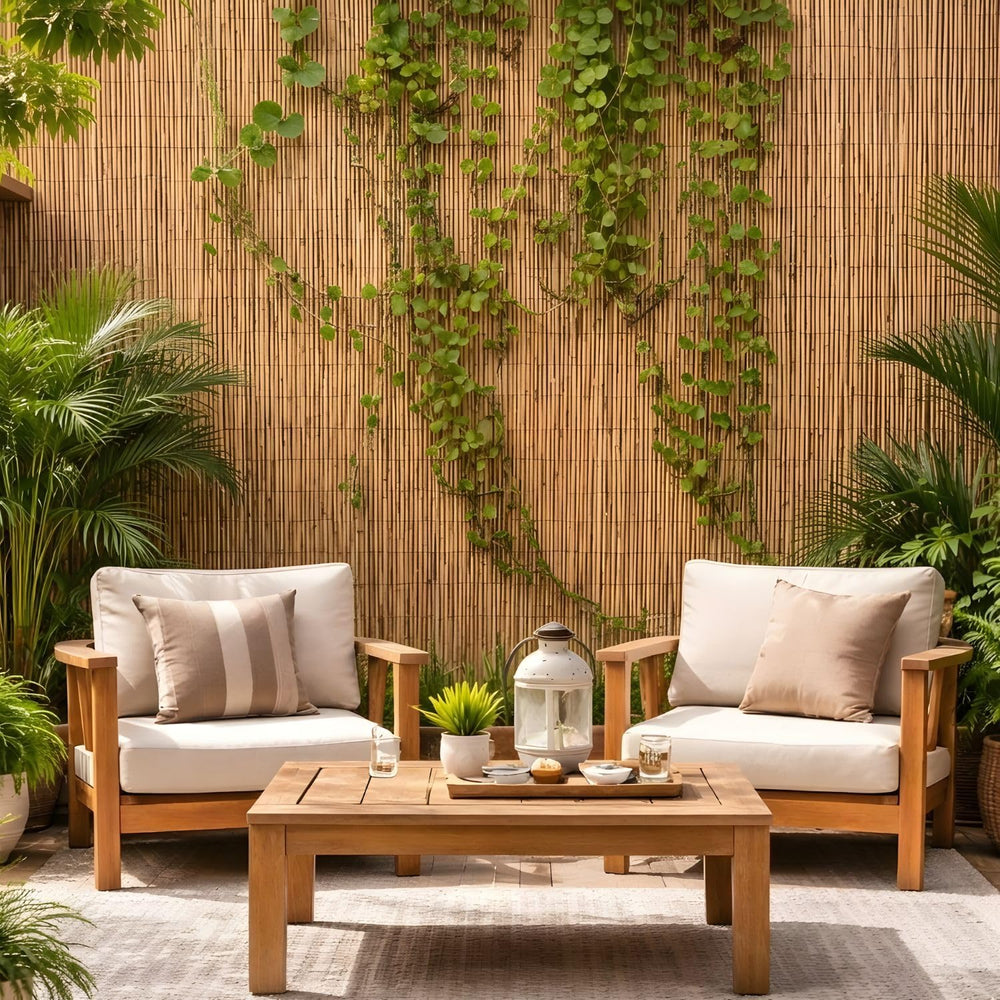 FOREVER BAMBOO Jumbo Reed Bamboo Screen Fencing Privacy Fence Backyard Divide...