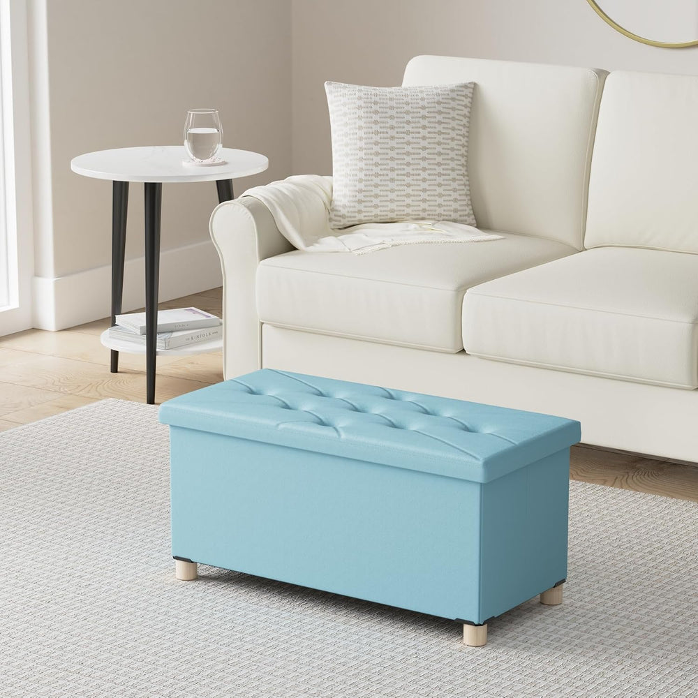 BRIAN & DANY 30 Inches Folding Storage Ottoman Bench, Ottoman with Storag...