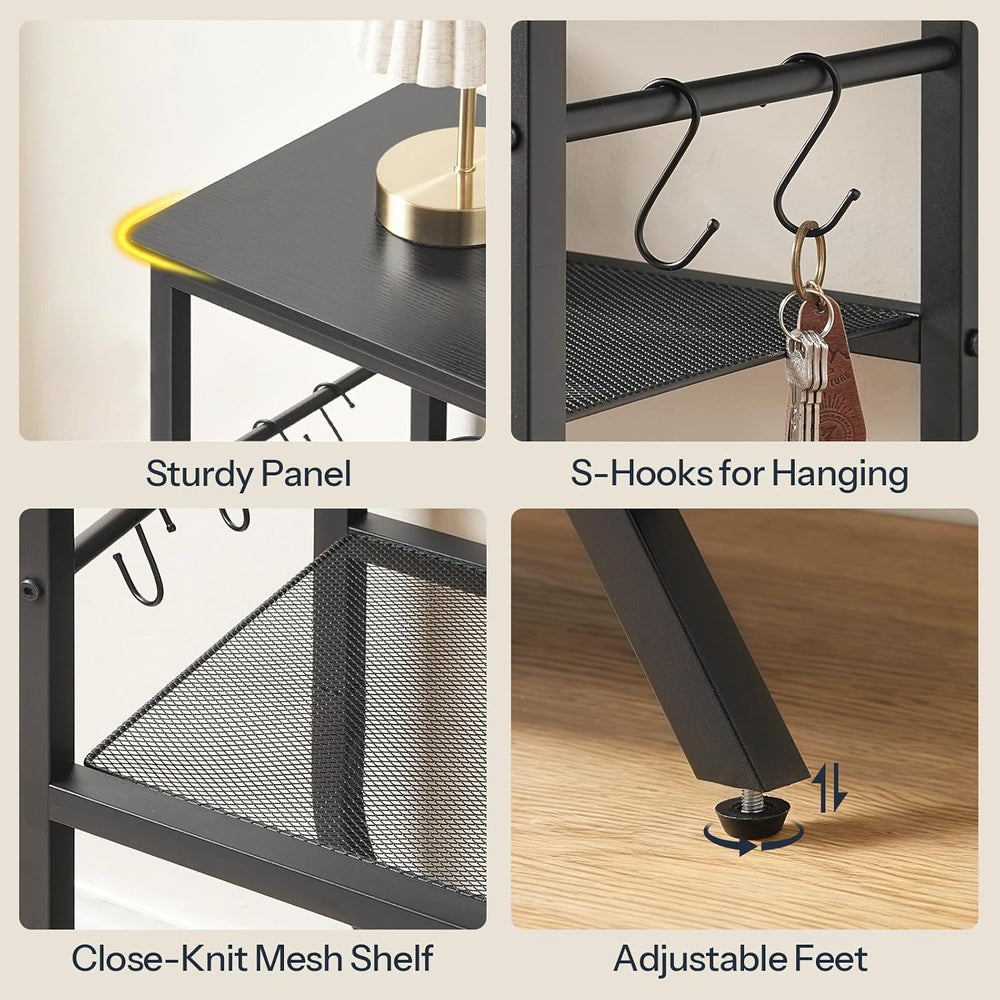 HOOBRO 3 Tier Small Console Table, 31.5" Entryway Table with Storage She...