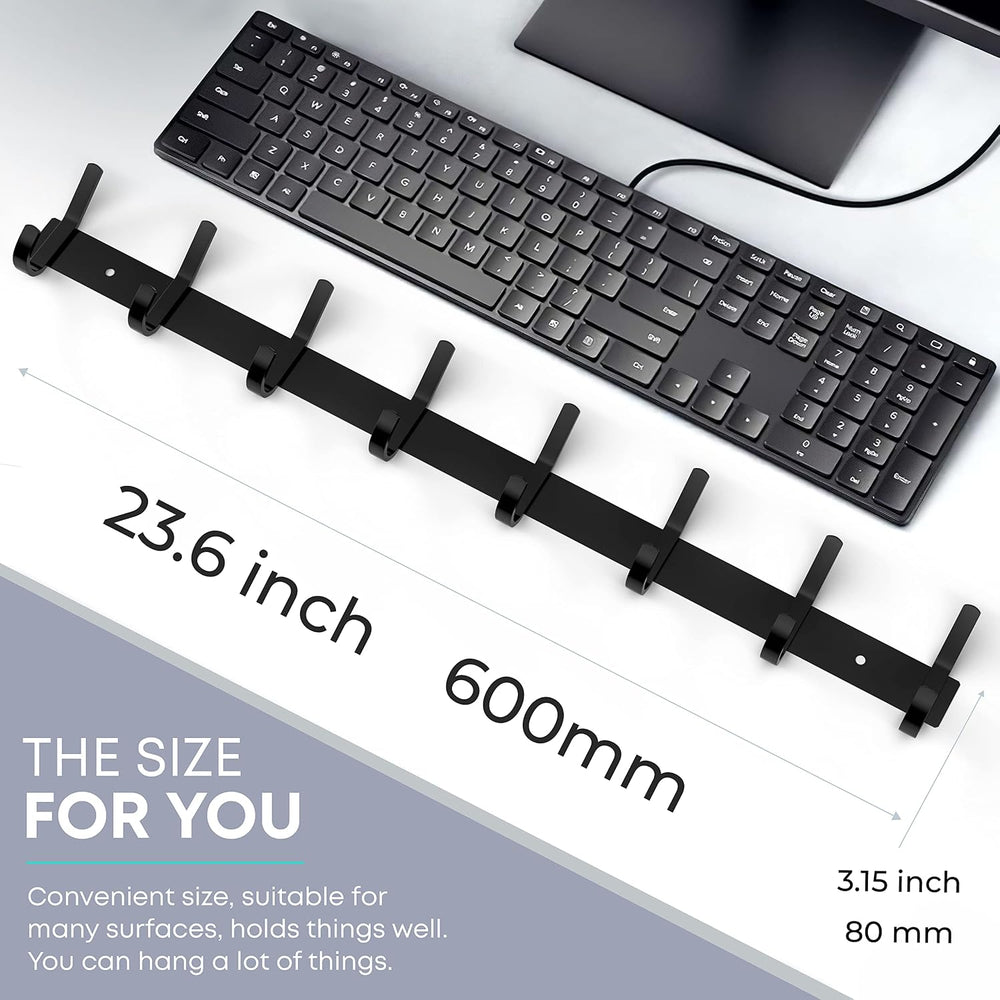 Coat Rack Wall Mount – 24 Inch Stainless Steel Hook Rail with 8 Double Coat H...