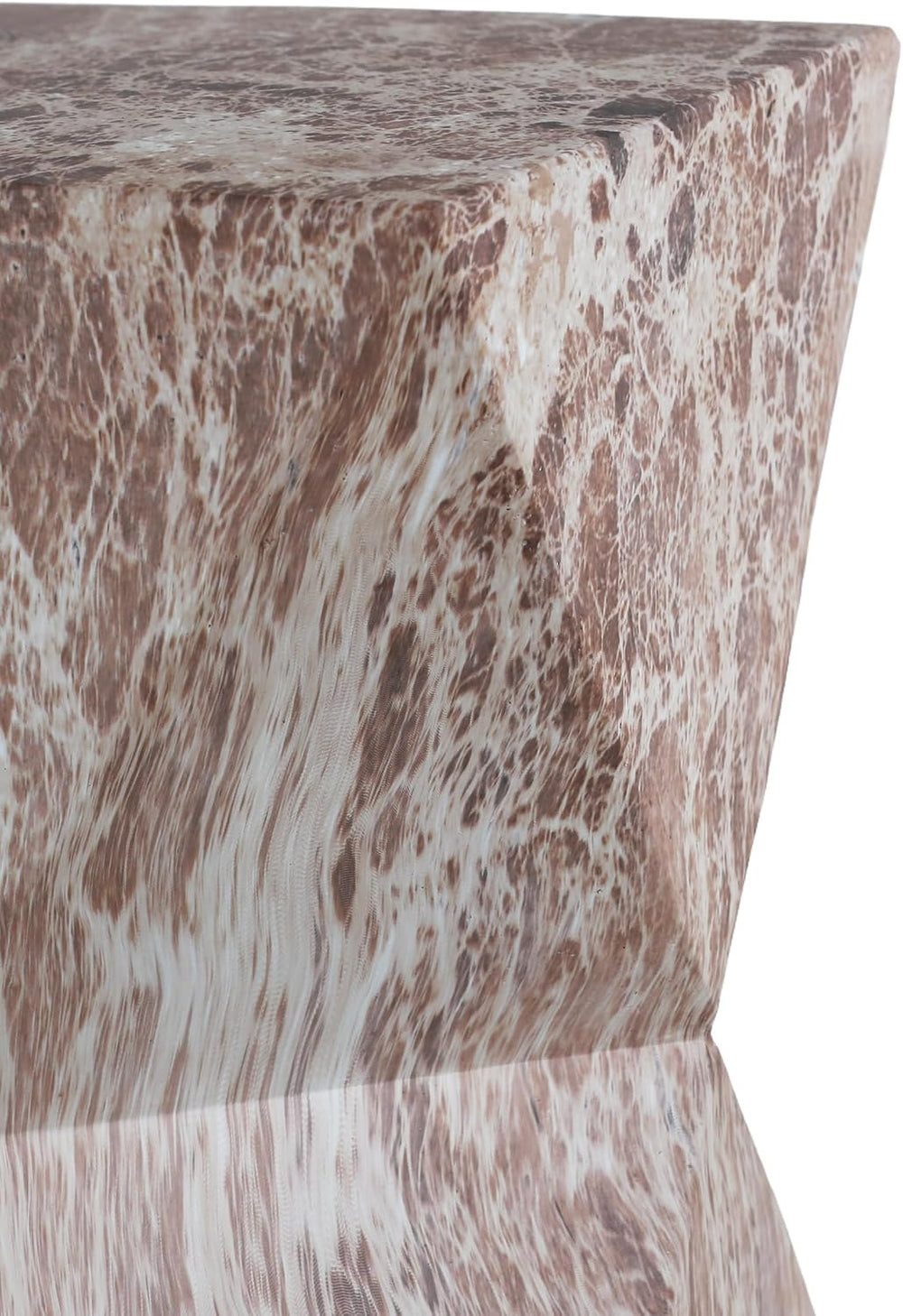 End Tables 12.4" Faux Marble Side Table, Indoor and Outdoor Marble Accen...