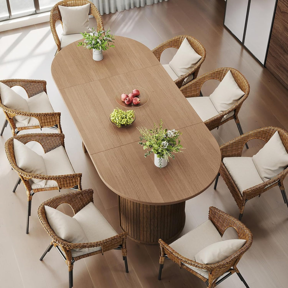 SoarFlash 70.8" Oval Dining Table for 4-6 Person Kitchen Table with Semi...