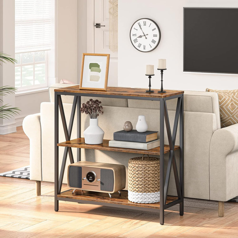MAHANCRIS 31.5" Sofa Table, Industrial Console Table, 3-Tier Entryway Ta...