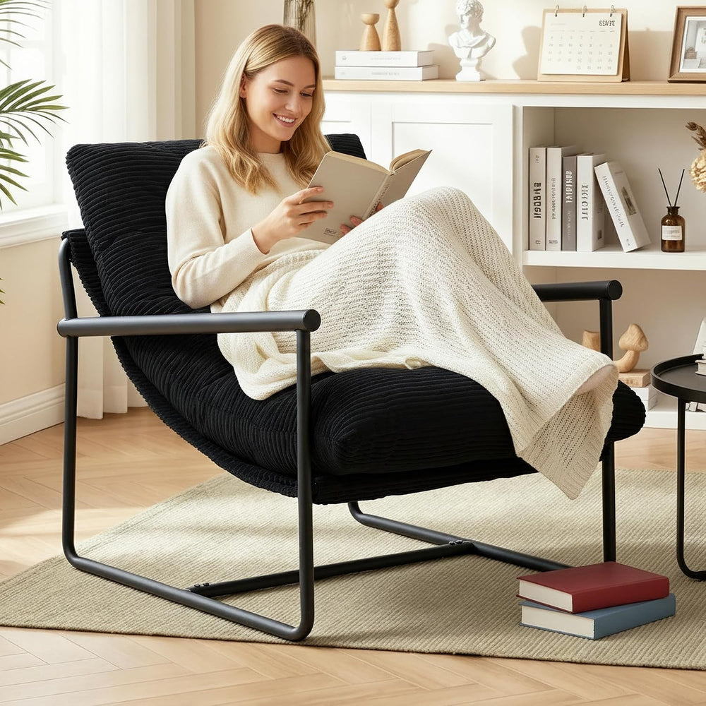 Modern Accent Chair for Living Room,Arm Chair with Metal Frame,Upholstered Ar...
