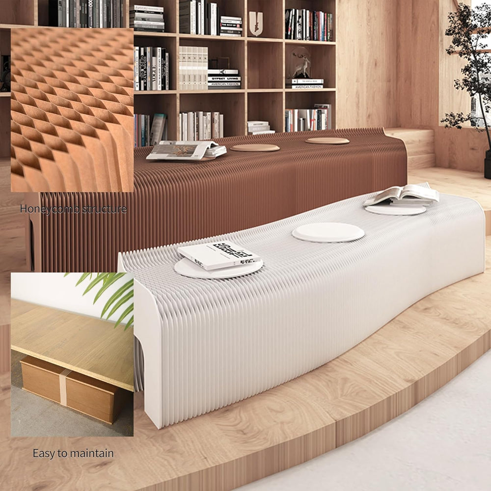 Modern Accordion Folding Paper Stool with 3 Cushions, Portable & Durable ...
