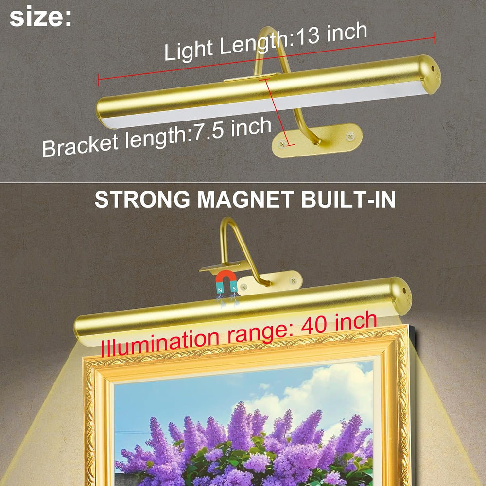 2Pack-Picture Light for Wall Artwork Rechargeable 5000mAh Painting Light with...