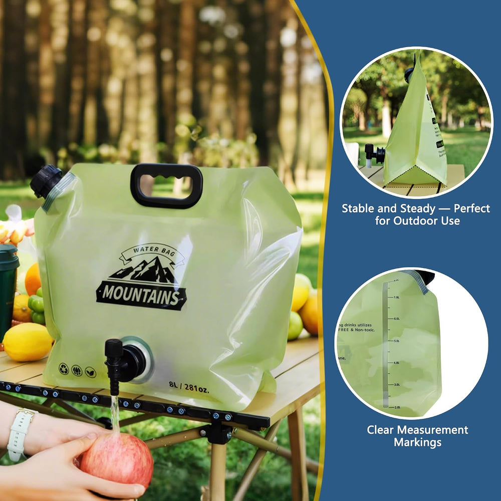 Water Jug Camping 2.1 Gallon Collapsible with Spigot, BPA Free Portable Water...
