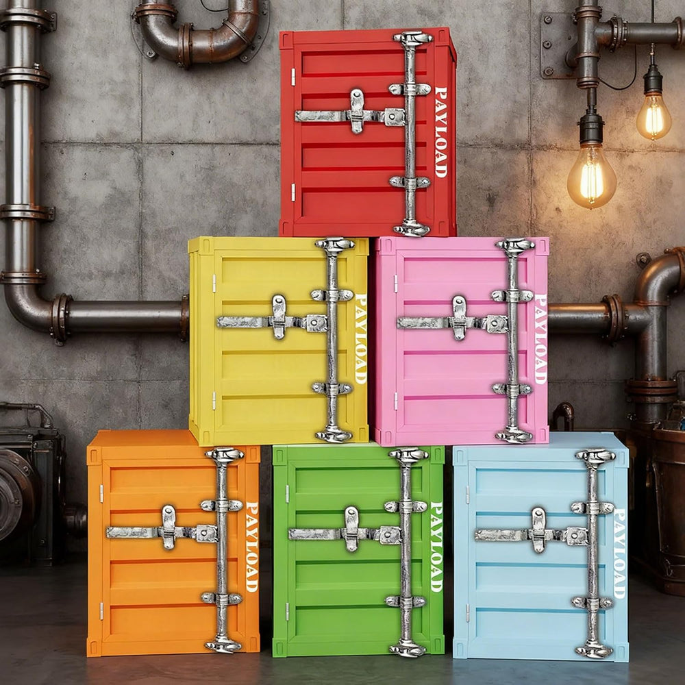 Metal Nightstand Industrial Storage Cabinet - Small Locking Container Side Ta...