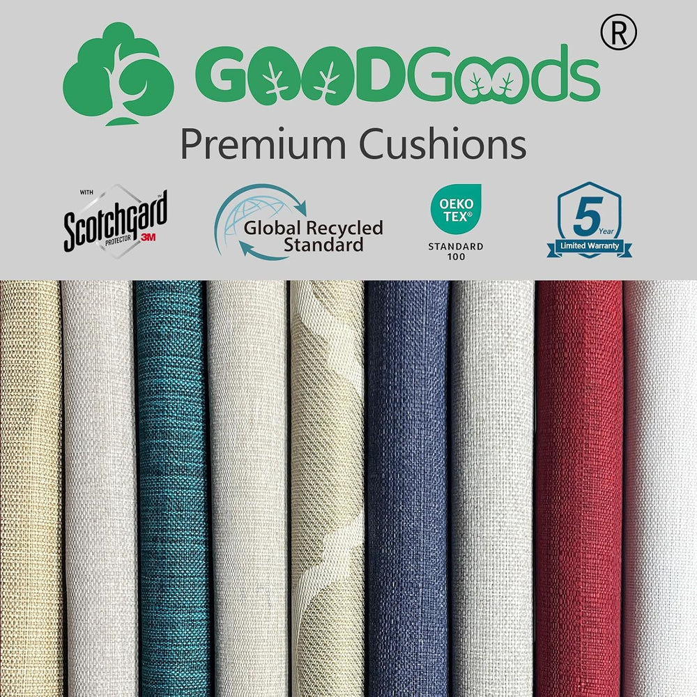 Goodgoods 18x18 Outdoor Chair Cushions Set of 4, 35D Foam, Midnight