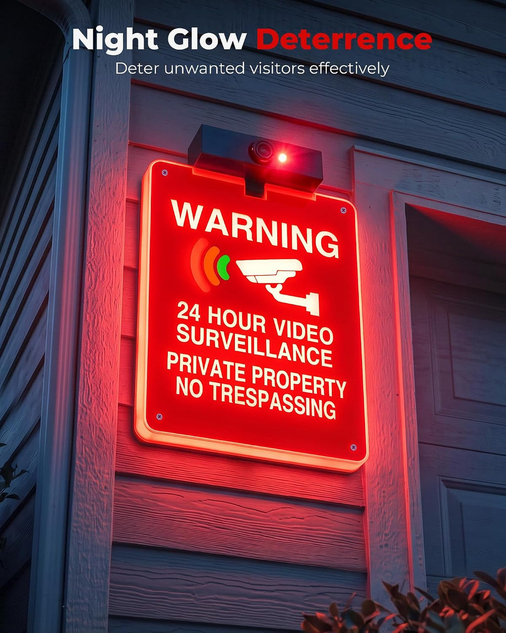 2 Pack Solar No Trespassing Signs Private Property, Solar Powered Yard Signs ...