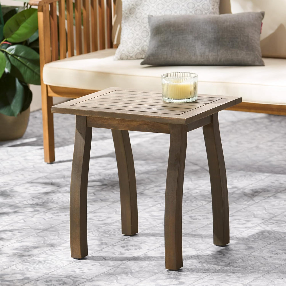 Selma Accent Table: Modern Acacia Wood Side Table - Compact 19x19 Inch End Ta...