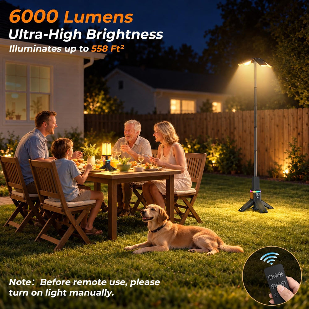 Clemas Telescopic Camping Lights with Remote & RGB,14000mAh Rechargeable ...