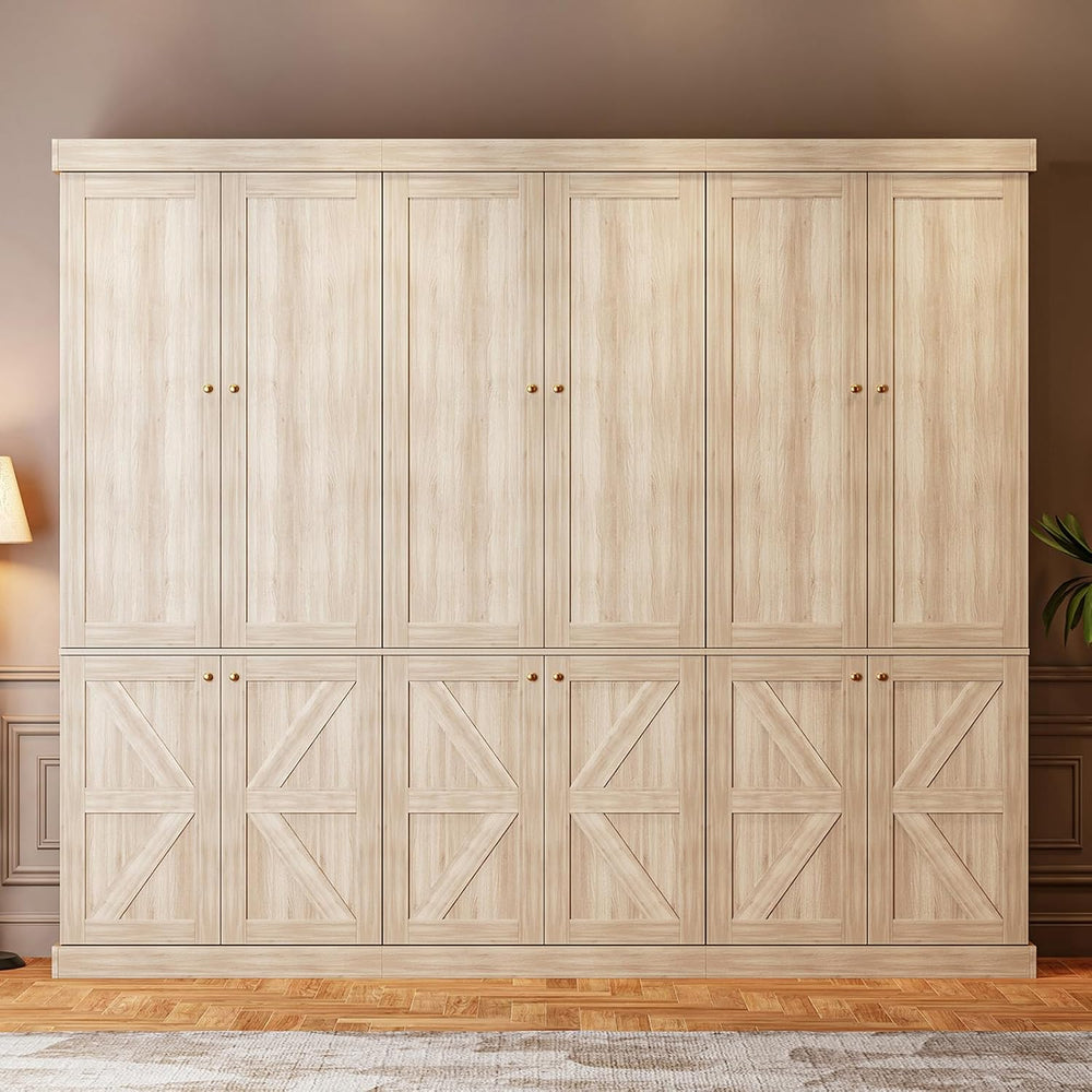 Vyre 70.8" Tall Kitchen Pantry Cabinet with Doors, Farmhouse Modular Sto...