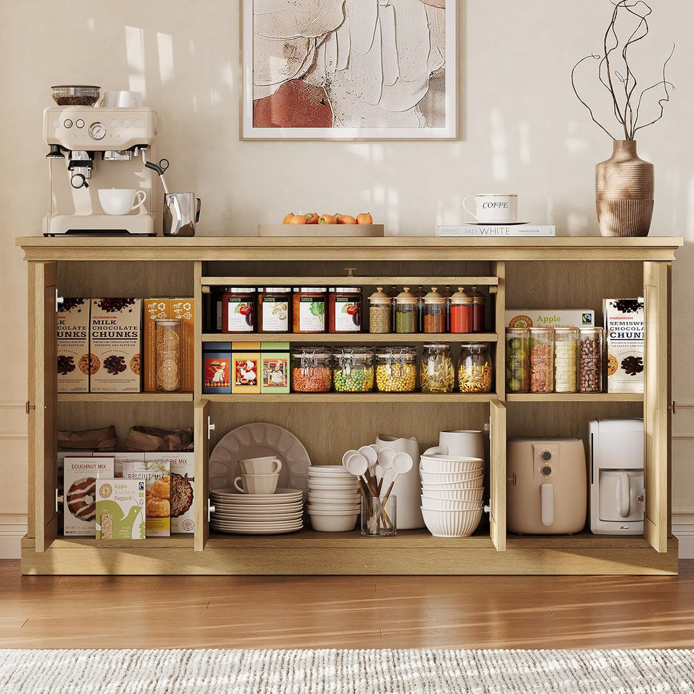 ONBRILL 63" Large Buffet Cabinet with Storage, Farmhouse Sideboard Cabin...
