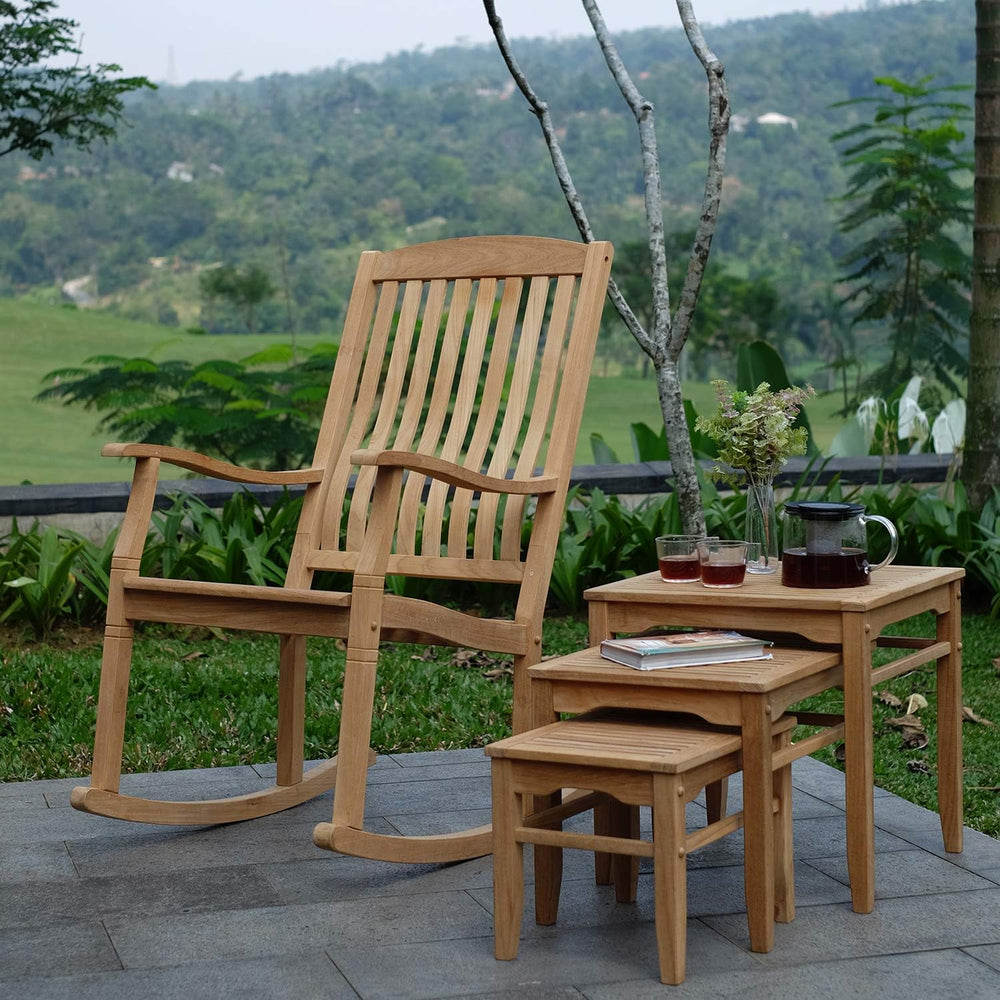 Cambridge Casual Arie Outdoor Nesting Side Tables Set of 3, Solid Indonesian ...