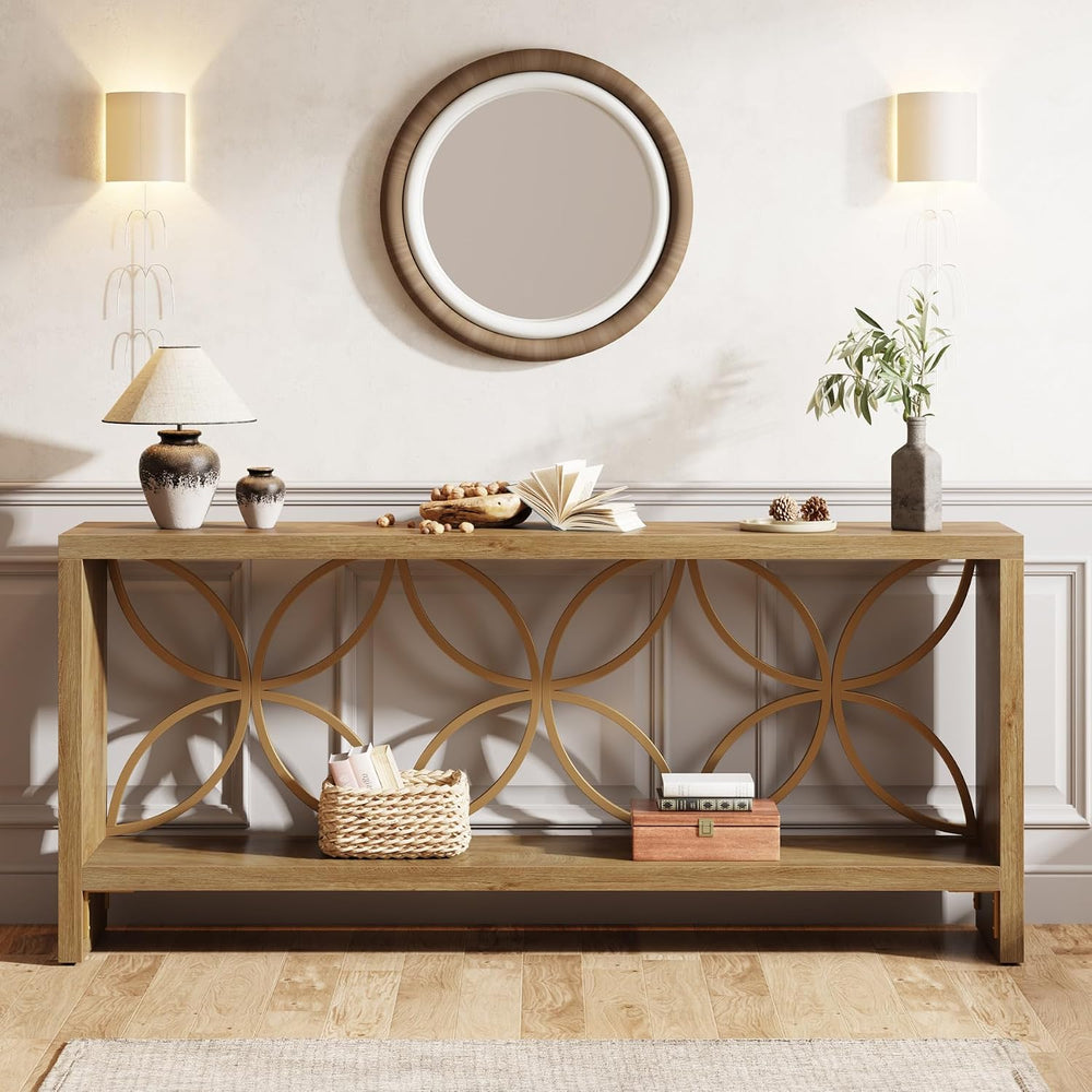 Tribesigns 70.9-Inch Narrow Sofa Table, FarmhouseLong Sofa Table Behind Couch...