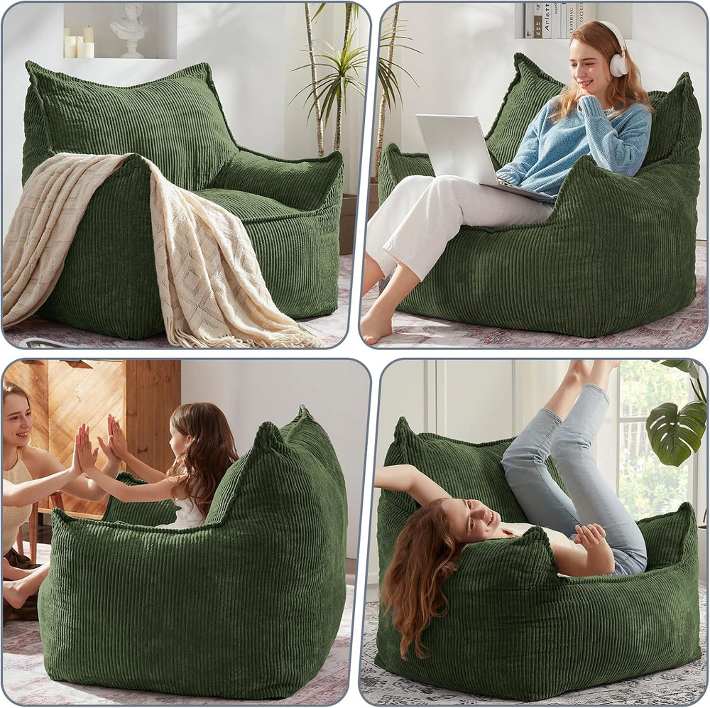 EBENCHICO Giant Bean Bag Chair for Adults, Corduroy Large Bean Bag Chairs for...
