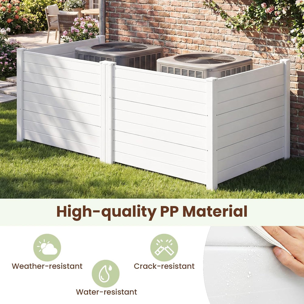 S AFSTAR 4 Panels Outdoor Privacy Fence, 48” x 38” Air Conditioner Fence with...