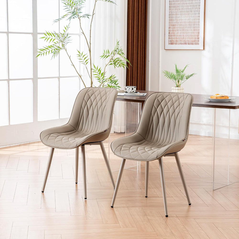 YOUNIKE Dining Chairs Set of 2 Kitchen & Dining Room Chairs Modern Khaki