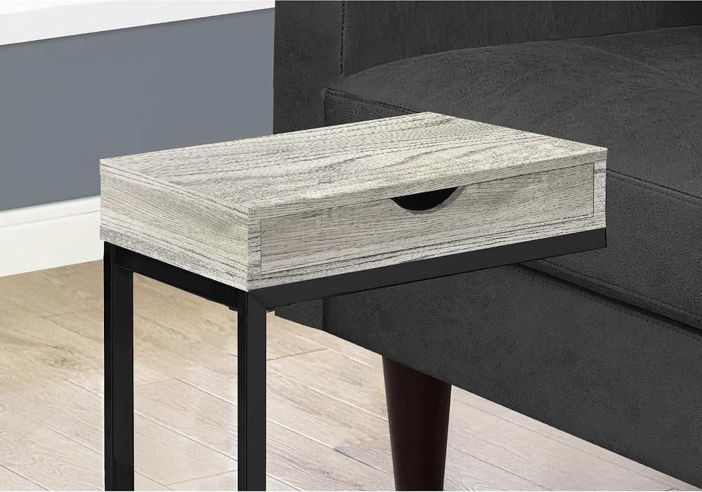 Accent Table, C-Shaped, End, Side, Snack, Storage Drawer, Living Room, Bedroo...