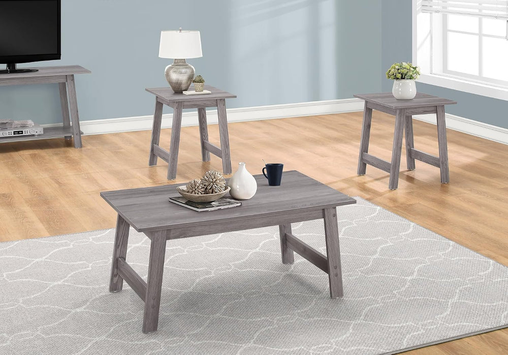 3pc Grey Laminate Table Set for Living Room with Particle Board | Minimalist ...