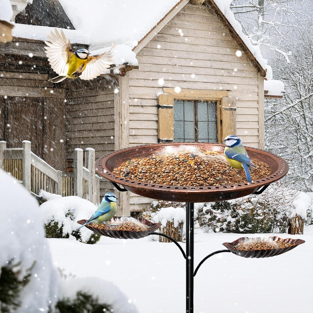 Bird Bath for Outside,2-in-1 Detachable Bird Feeder,Antique Bronze
