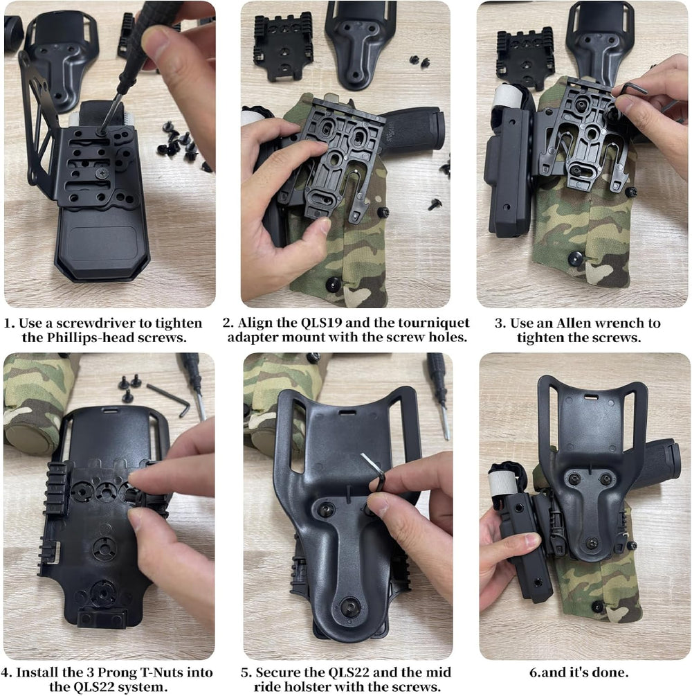 Tactical Holster Adapter Tourniquet Holder Mount, for Qls Quick Locking Syste...